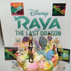 Disney Raya and the last Dragon Cake Toppers Set of 12 With 10 Figures Fun!